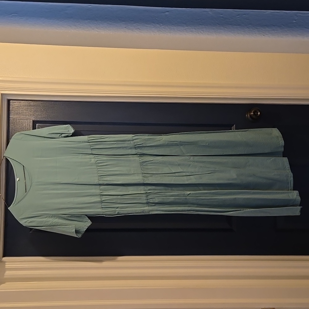 M Sage Tiered Tie Dress